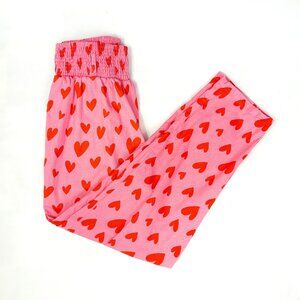 Lucy & Yak Alexa cotton trousers in pink heart cupid print size Medium